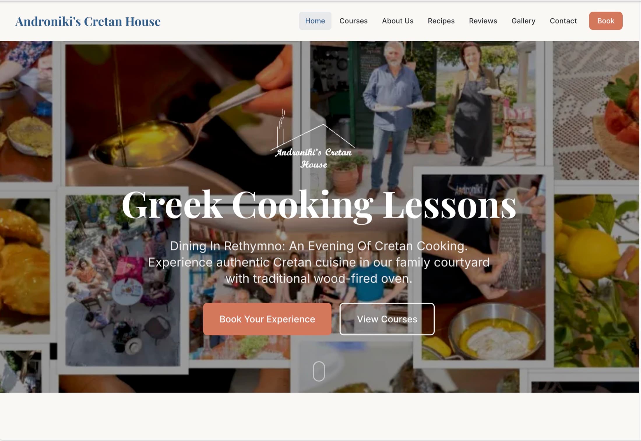 Androniki's Cretan House cooking lessons homepage