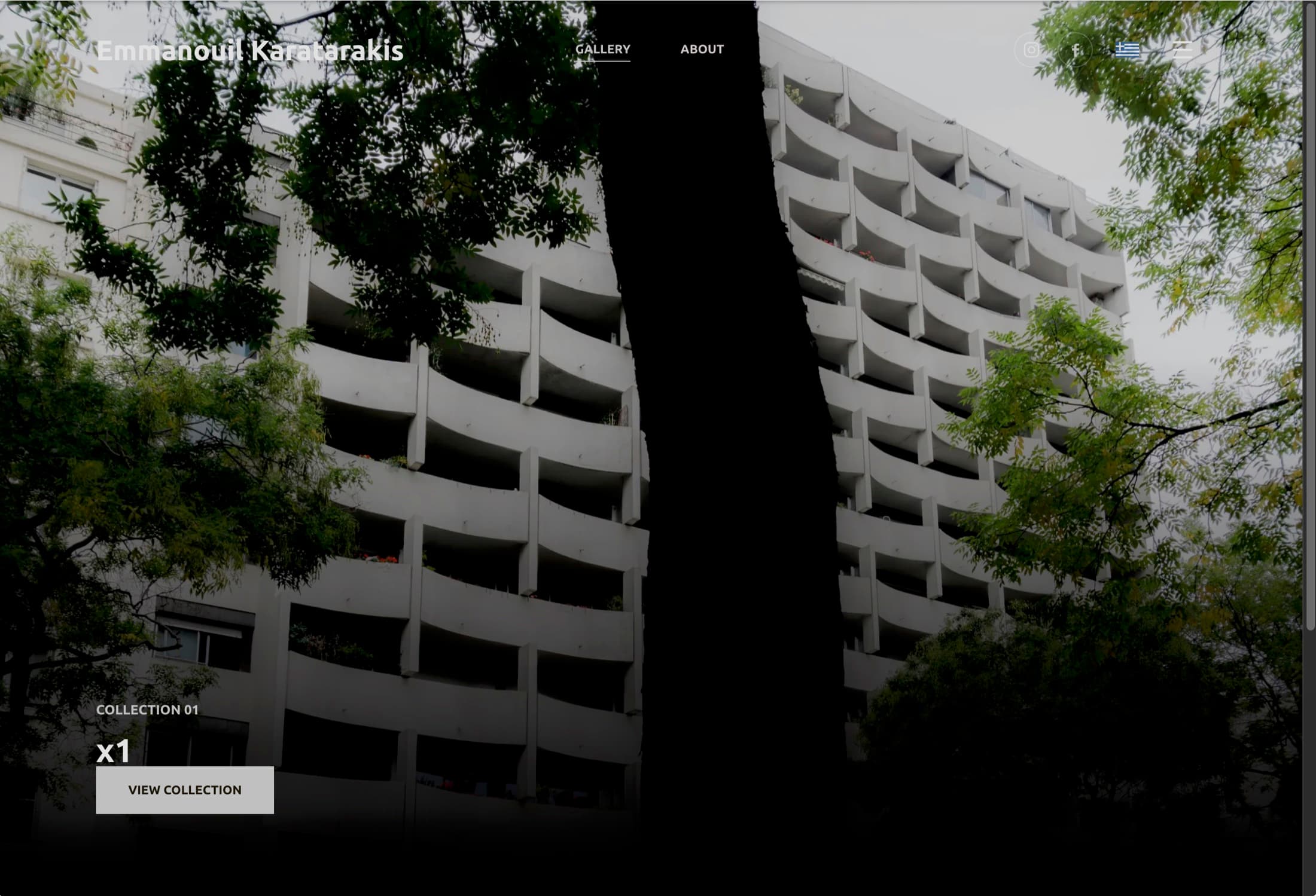 Emmanouil Karatarakis image-led portfolio homepage